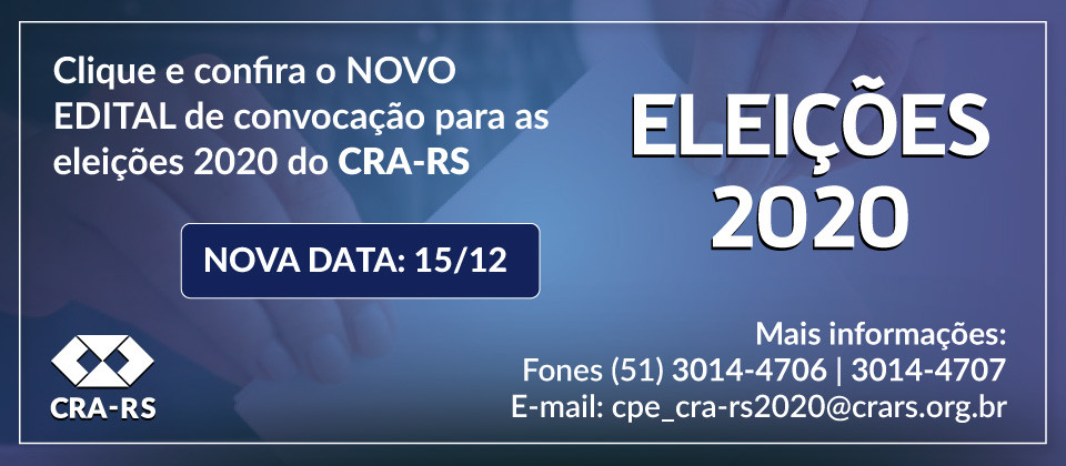Eleições CRA-RS 2020 - Nova Data